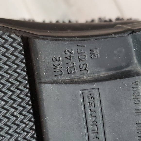 Hunter Womens Patent Pac Tall Rubber Sheepskin inside Boots shoes sz 10 - Picture 13 of 13